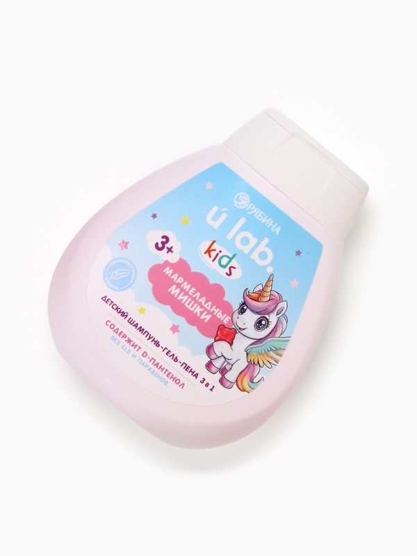 Детский шампунь-гель-пена 3в1   Детский шампунь-гель-пена 3в1  "Единороги", 250 мл, аромат мармеладные мишки