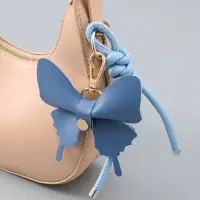 Брелок на карабине "Бабочка с узлом" сине-голубой 13,5х9,5х2,5 см