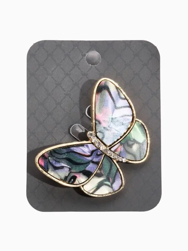 Брошь  Брошь "Бабочка" под галиотис, цвет зелёный в золоте