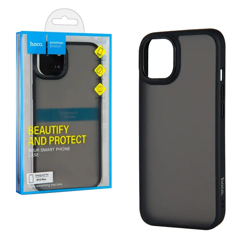 Чехол для iPhone 14 Plus Hoco Golden Shield Matte (Black)