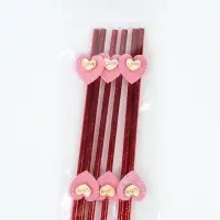 Трубочки для коктейля &laquo;Сердце&raquo;, красные (набор 6 шт)