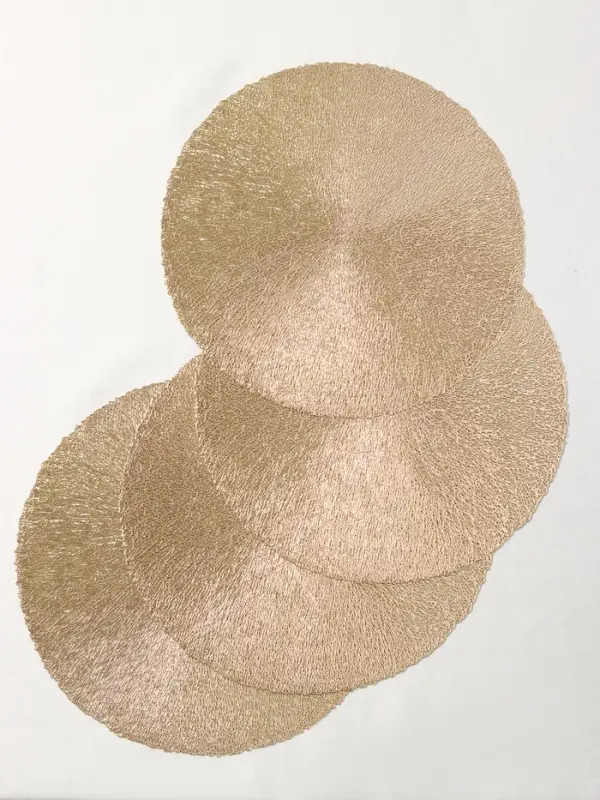 Салфетки сервировочные на стол Доляна &laquo;Соломка&raquo;, d=38 см, 4 шт., золотые