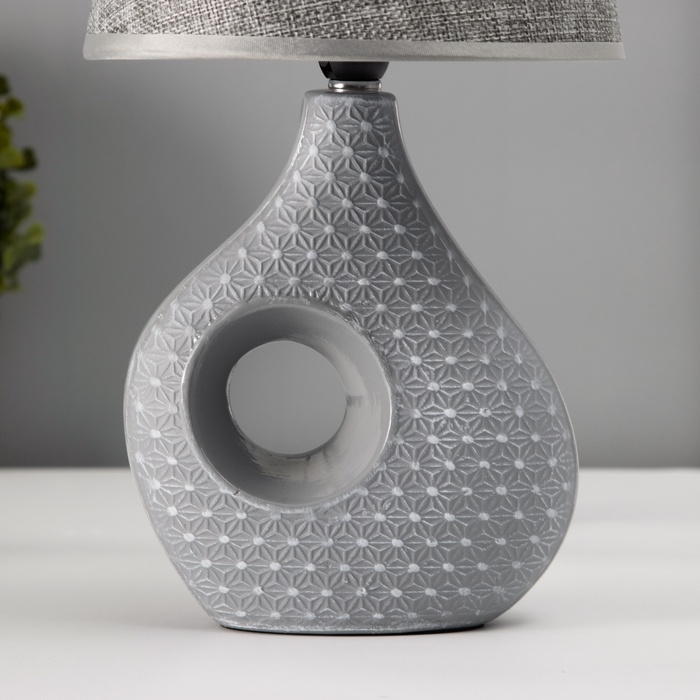 Настольная лампа с абажуром RISALUX «Маделин», Е14, 40 Вт, серый, 18×18×33.5 см