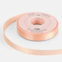 Лента атласная TEIRA, двухсторонняя, 15 мм, 25&plusmn;1 м, бежевая №0714