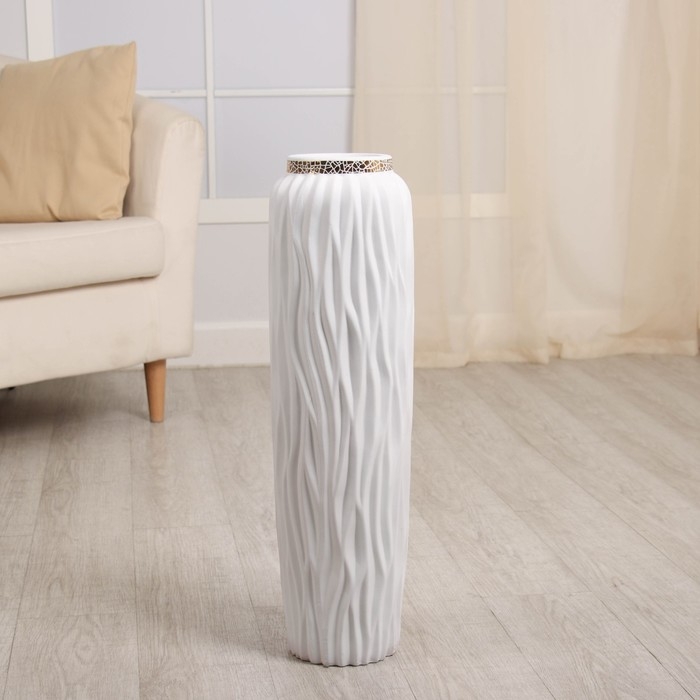 Ваза керамика напольная Ваза керамика напольная "Гленн" 60 см, белый