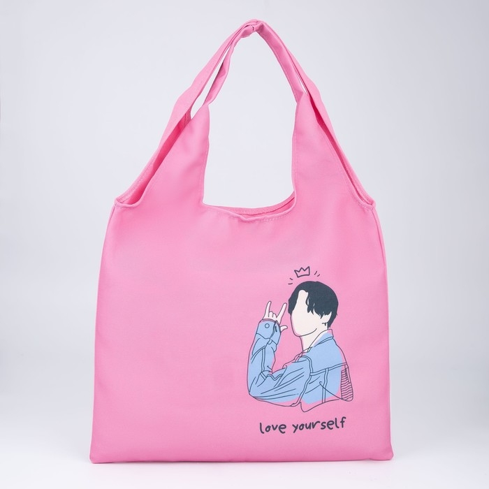 Сумка мешок Сумка мешок "Love yourself", 40х35см, розовая