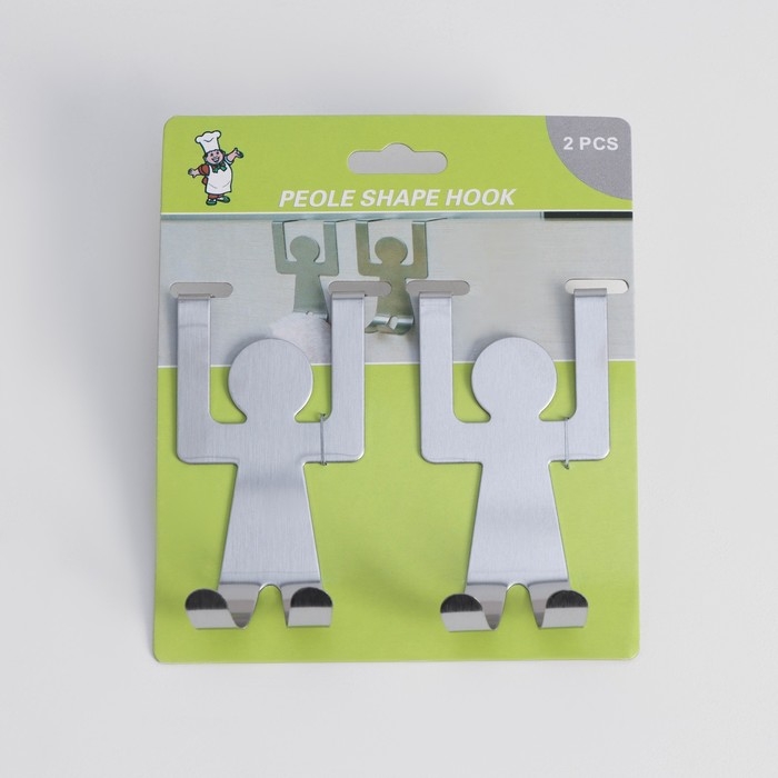 Вешалка на дверь «Человечки», на два крючка, 8×3×4.5 см, хром Вешалка на дверь «Человечки», на два крючка, 8×3×4.5 см, хром