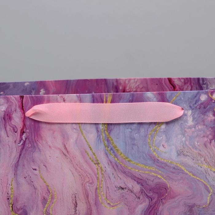 Пакет подарочный ламинированный горизонтальный, упаковка, «Разводы», ML 27 х 23 х 11,5 см