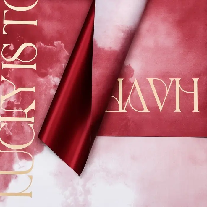 Пленка для цветов матовая, «Акварель», 57×57 см, винный