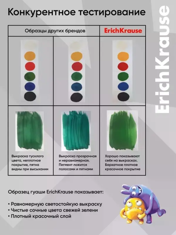 Гуашь 24 цвета по 20 мл, ErichKrause Jolly Friends, в картонной коробке