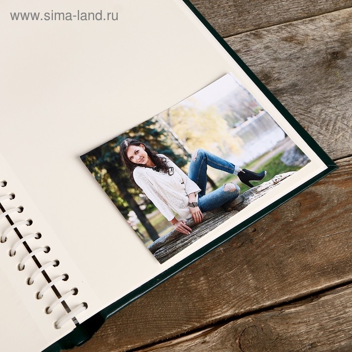 Фотоальбом Fotografia магнитный, 20 листов, 23х28 см, Фотоальбом Fotografia магнитный, 20 листов, 23х28 см, "Классика" зелёный