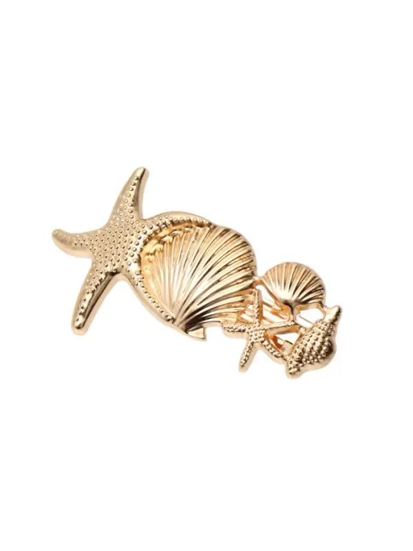 Заколка-автомат для волос "Лейла море" ассорти, 7,5 см, золото