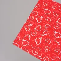 Пленка для цветов, "Сердца", красная, 57х57 см