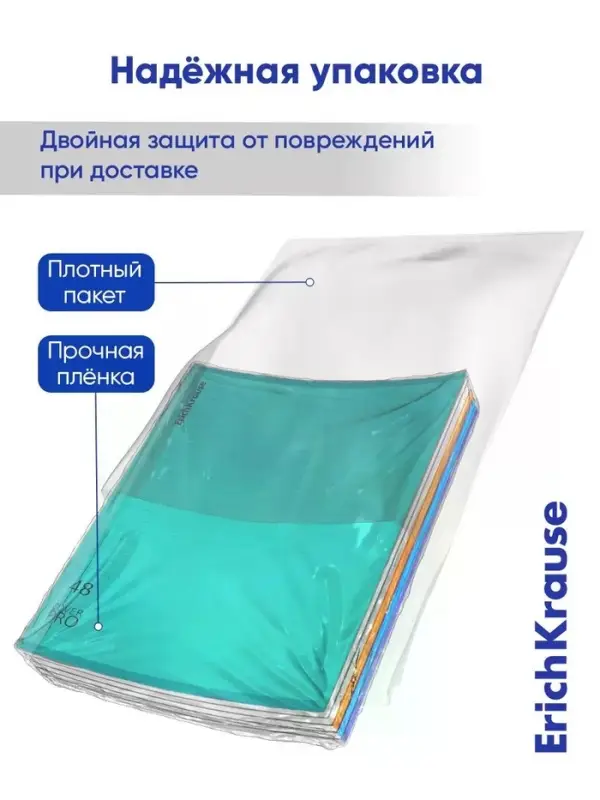 Тетрадь 48 листов в линейку ErichKrause CoverPro matt Pulse, МИКС