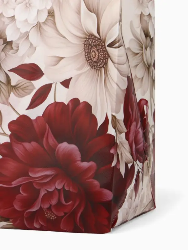 Сумка для покупок &laquo;Пионы&raquo;, многоразовая, бордовая