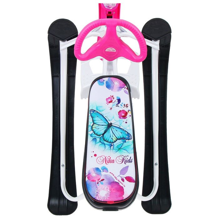 Снегокат «Ника-кросс Бабочки», СНК, цвет розовый/белый Снегокат «Ника-кросс Бабочки», СНК, цвет розовый/белый