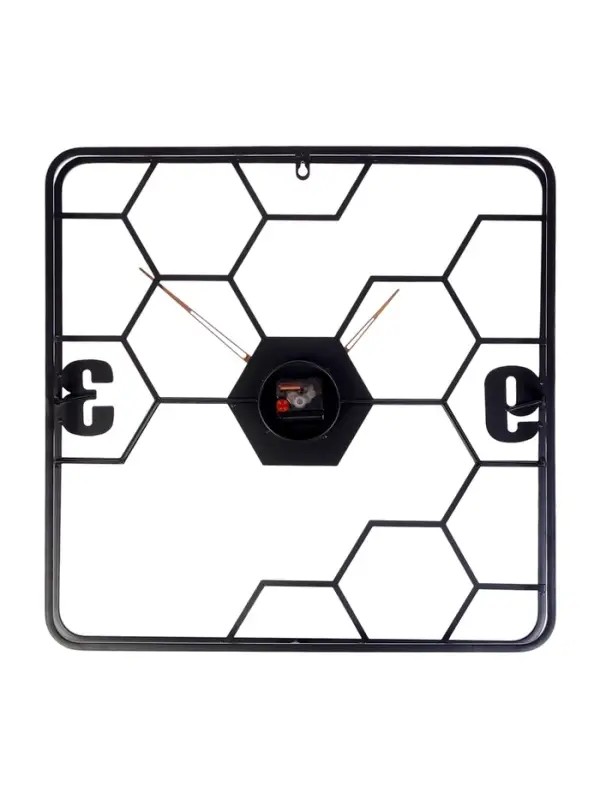 Часы настенные интерьерные &laquo;Соты&raquo;, серия:, Лофт, бесшумные, плавный ход, 58&times;58 см, чёрные, от батарейки 1&times;АА