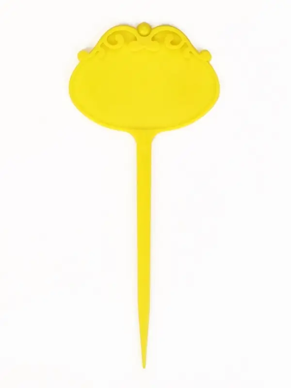 Таблички садовые для маркировки, фигурные, 15 см, набор 20 шт., пластик, жёлтые, Greengo