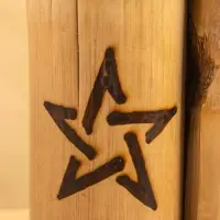 Свеча в бамбуке двойная «Звезда», 13×14×30 см, 100 мл, бежевая