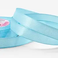 Лента атласная, 10 мм, 23&plusmn;1 м, голубая №211
