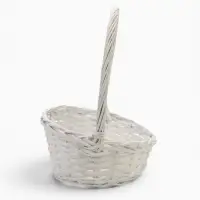 Корзина плетёная для хранения Osier, лоза, с ручкой, белая, набор 3 шт., Greengo