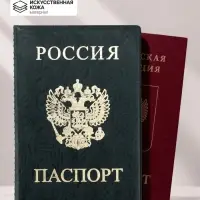 Обложка для паспорта, с гербом, зелёная