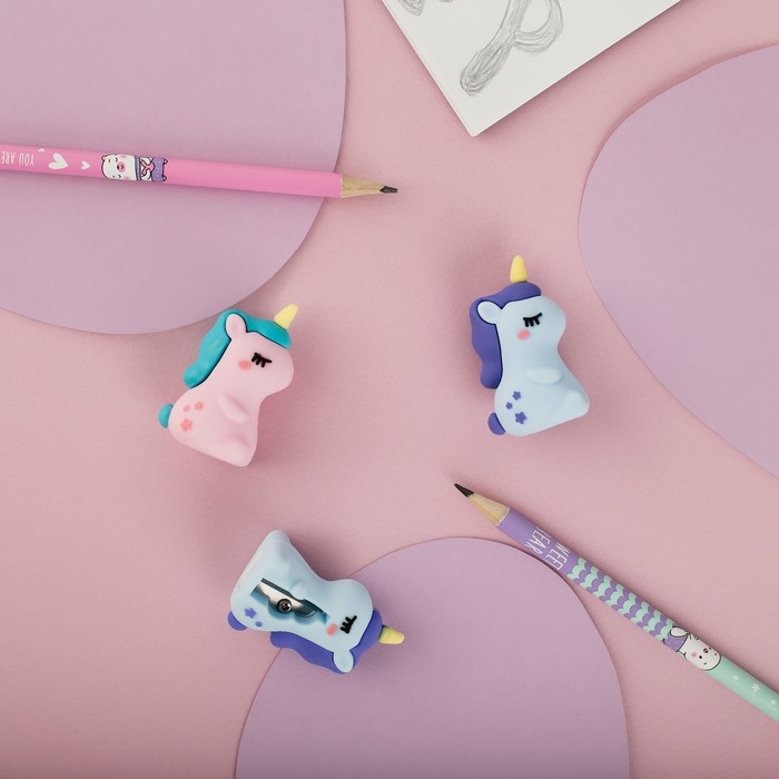 Точилка MESHU, "Unicorn", 1 отверстие, МИКС