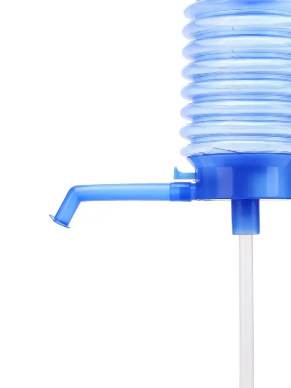 Помпа для воды, механическая, прозрачная, под бутыль от 11 до 19 л, голубая