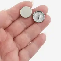 Набор металлических пуговиц на ножке, d=18 мм, 10 шт., цвет серебряный матовый