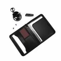 Папка на молнии А4, 2 отделения, Calligrata, 350&times;282&times;33 мм, пластик, 4 кармана, бизнес-класс, черная