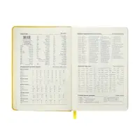 Ежедневник недатированный A5, 140 л, клетка, кожзам, на резинке, черный срез, Желтый