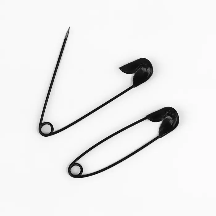 Булавки английские, 31 мм, 10 шт., цвет чёрный