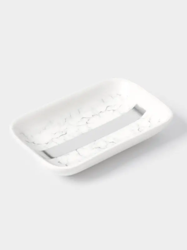 Аксессуары для ванной &laquo;Вестерос&raquo;, 4 предмета, мыльница, дозатор для мыла 390 мл, 2 стакана, белые