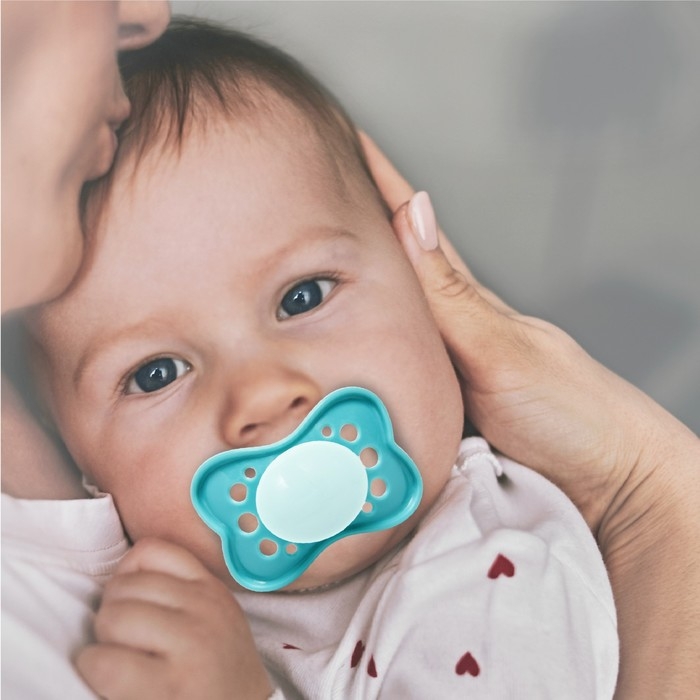 Соска - пустышка силиконовая ортодонтическая, от 0 мес., цвет бирюзовый Соска - пустышка силиконовая ортодонтическая, от 0 мес., цвет бирюзовый