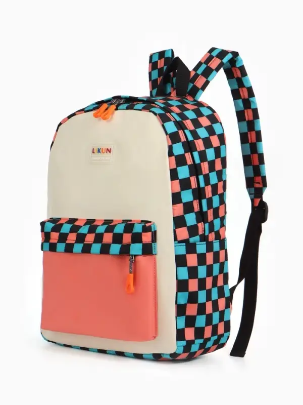 Рюкзак школьный на молнии, с карманами, размер 30&times;14&times;42 см, белый/розовый