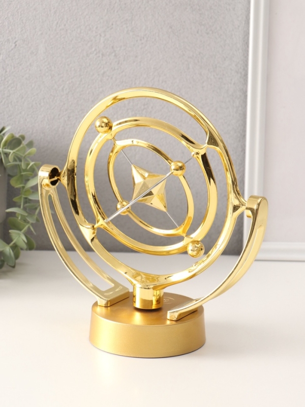 Маятник пластик Маятник пластик "Остроконечная звезда" золото, от USB, от 4AA 10,8х23,5х24 см