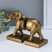 Держатели для книг полистоун "Слон" набор 2 шт 12х21х18 см