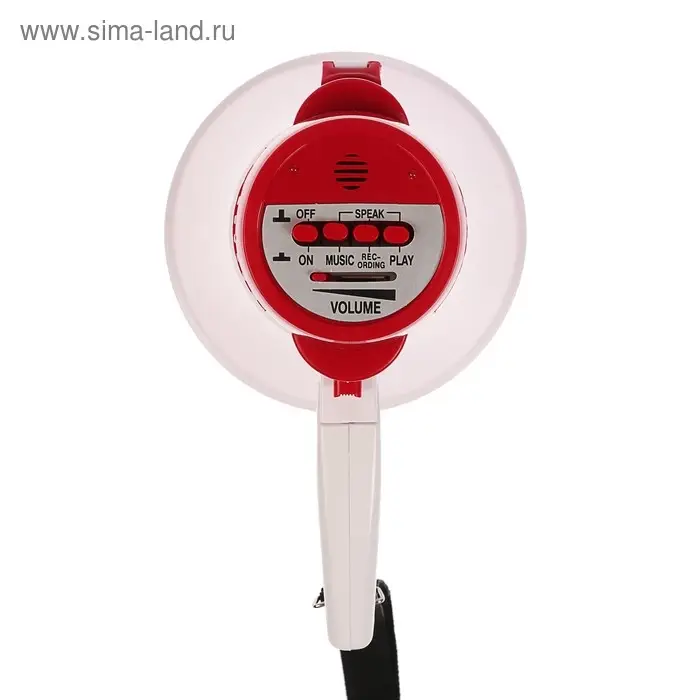 Мегафон ручной Luazon Rad-01, 15 Вт, дальность до 200 м, запись 10 сек, 3 режима, белый