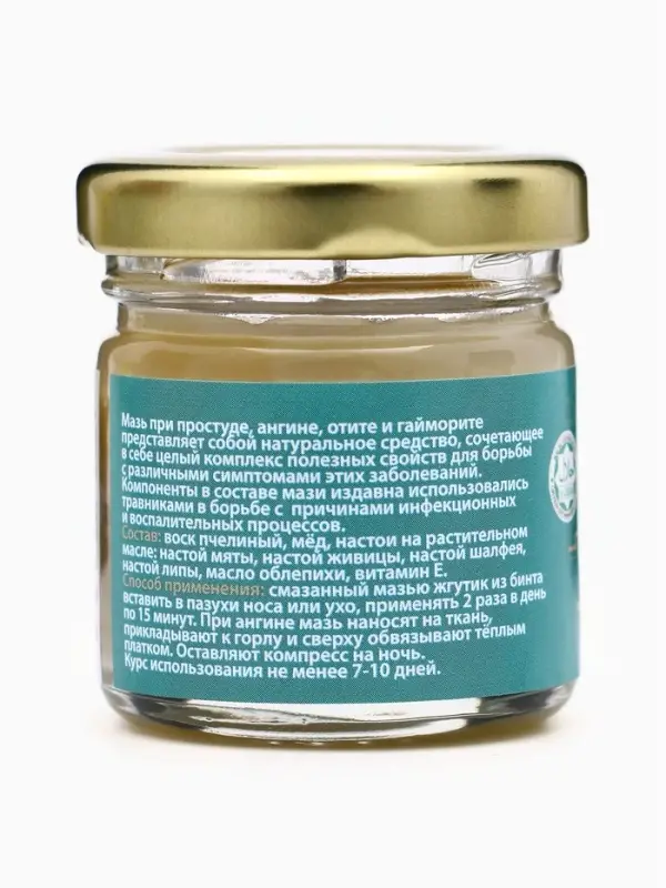 Мазь при простуде, ангине, отите, гайморите, GoryStepy, 30 мл