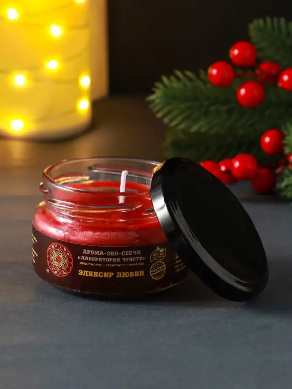 Свеча-эко ароматическая магическая &laquo;Эликсир любви&raquo;, из натурального воска, 7&times;5 см