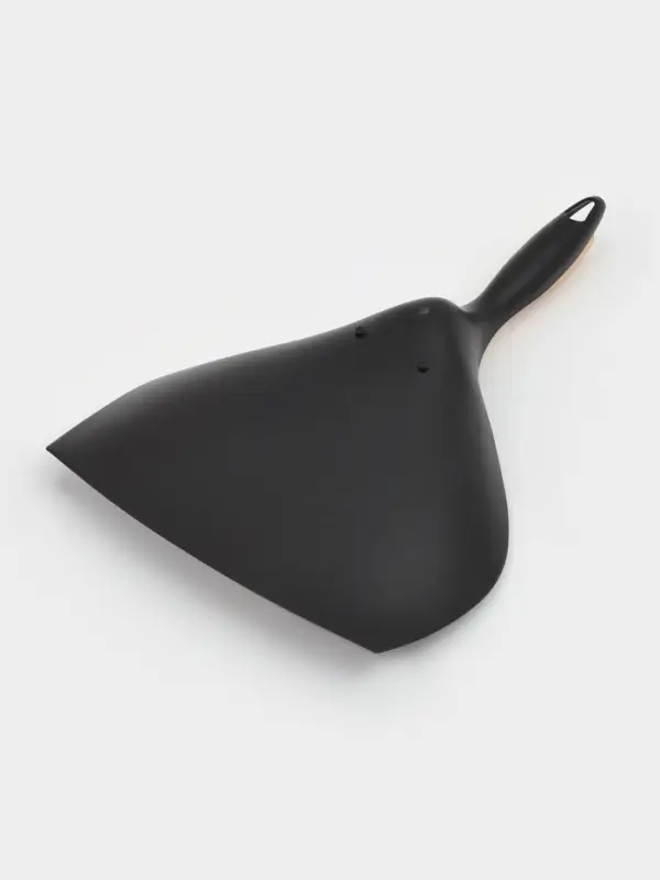 Щётка с совком Доляна Meli, бамбуковая ручка, 37&times;24 см, чёрная