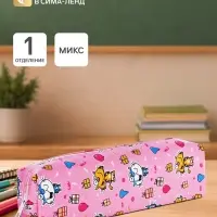Пенал школьный &laquo;Котики&raquo;, на молнии, МИКС