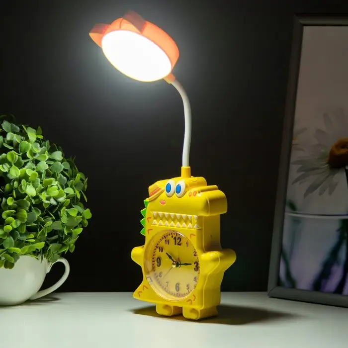 Лампа настольная RISALUX &laquo;Динозаврик&raquo;, светодиодная, 3 Вт, от батареек АА/USB, жёлтая, 4&times;12&times;35 см