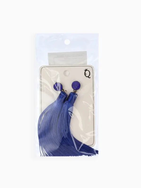 Серьги &laquo;Кисти&raquo;, гармония, синие, L, кистей, 10.5 см