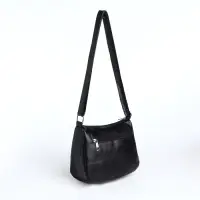 Сумка женская, кросс-боди, средний размер, на молнии, 20&times;8.5&times;15 см, чёрная