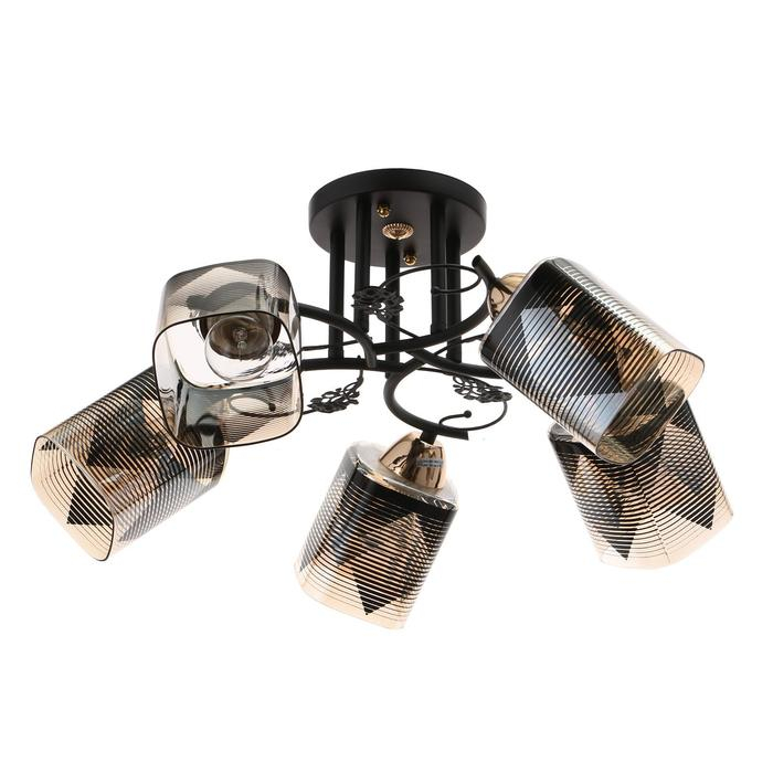 Люстра 10101/5 5х60Вт Е27, черный/янтарный, 56х56х28 см Люстра 10101/5 5х60Вт Е27, черный/янтарный, 56х56х28 см