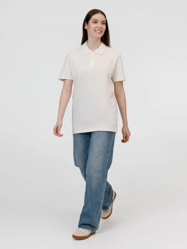 Рубашка поло унисекс Pulse, молочно-белая, размер S