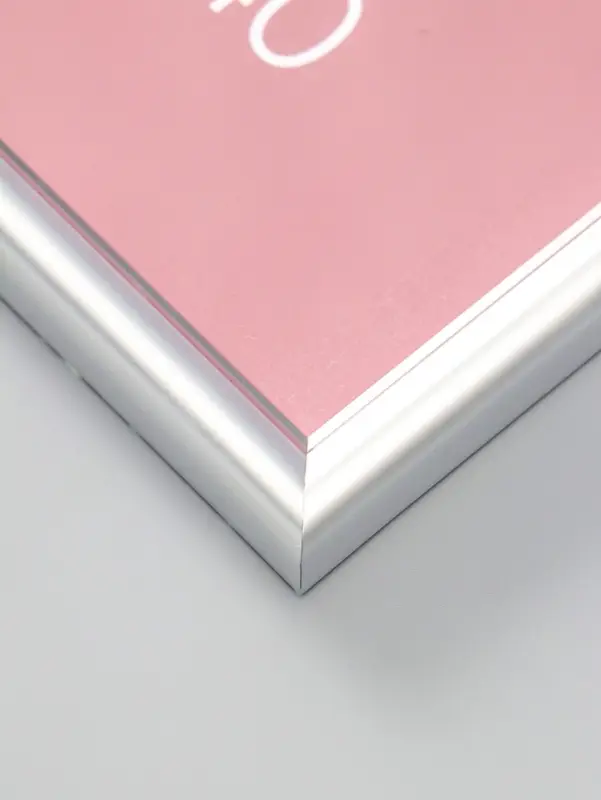 Фоторамка для фото 30х40 см "Oframe", пластик, серебряный, (пластиковый экран)