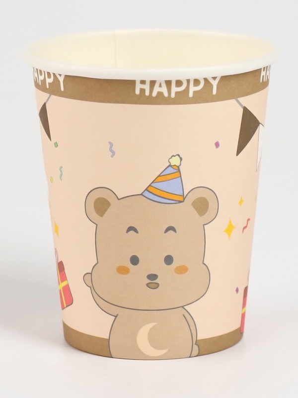 Набор бумажной посуды Набор бумажной посуды "Счастливый медвежонок", набор 12 шт.