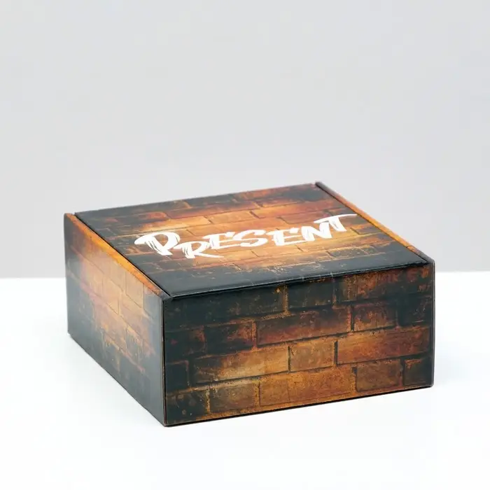 Коробка самосборная, без окна, Коробка самосборная, без окна, "Презент", 19 х 19 х 9 см